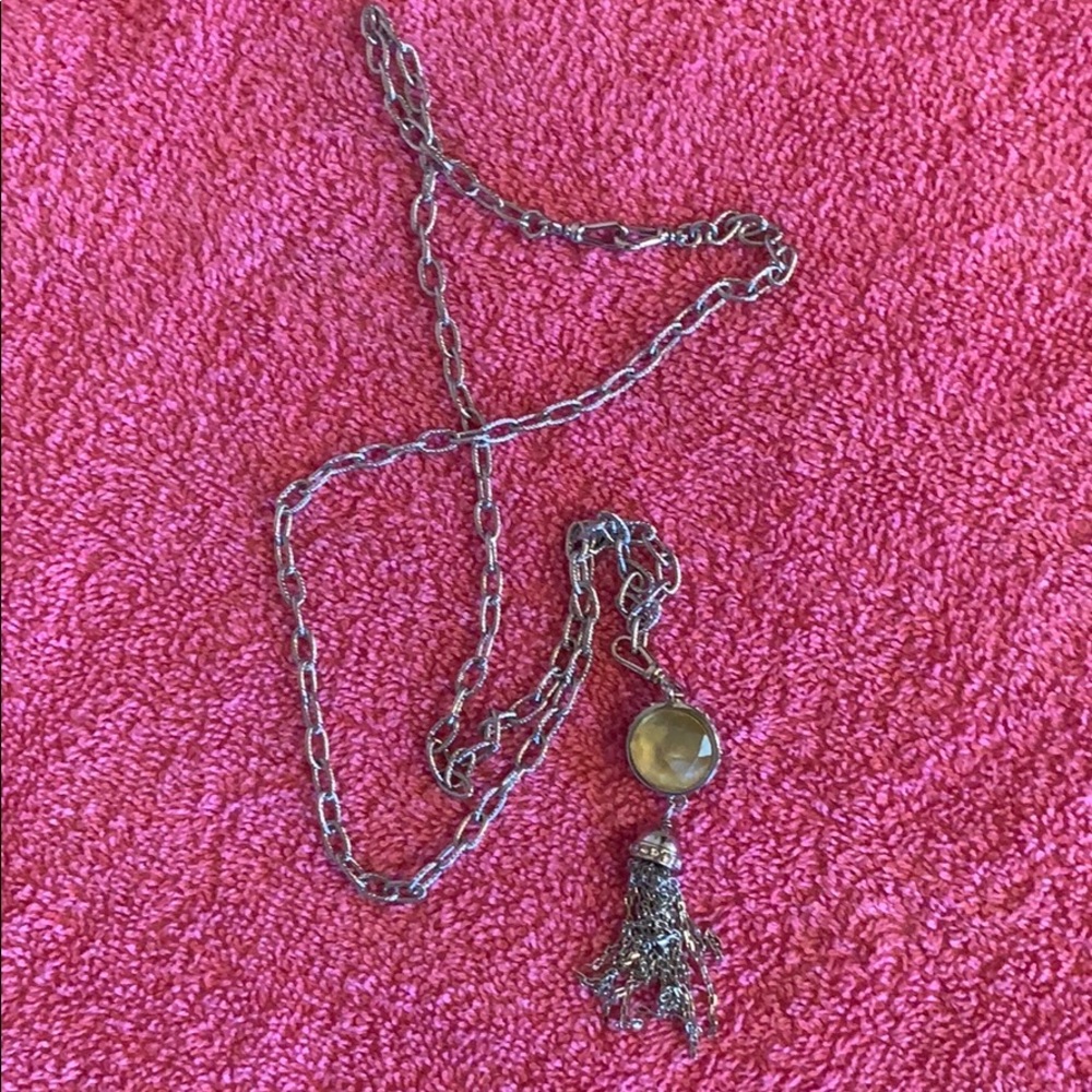 FREE with purchase.  Silver toned long necklace. - Picture 2 of 3